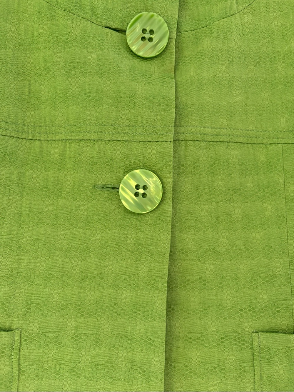 Jessica Green Textured Crop Jacket 3/4 Sleeve - Picture 4 of 9
